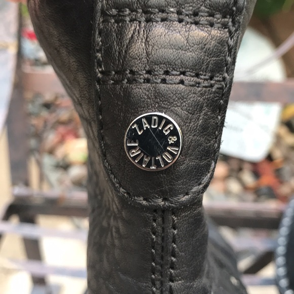 💙Zadig & Voltaire Express Clous Black Leather Ankle Boots - Picture 11 of 16